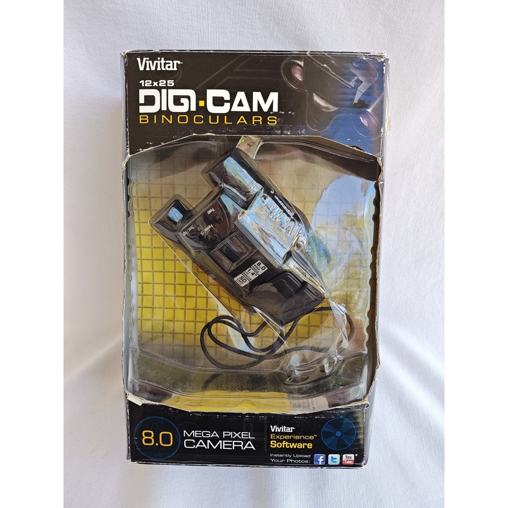 Vivitar DigiCam 8.0 Mega Pixel 2 in 1 Binocular & Camera Black‎ Open Box 12x25